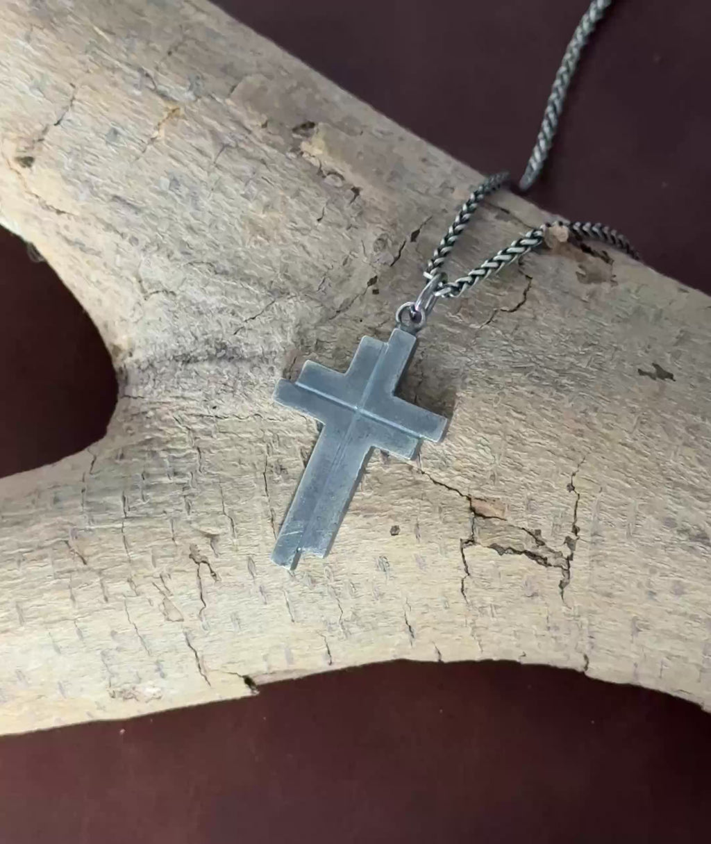 Custom 925 Sterling Silver Layered Cross Pendant for Spiritual Fortitude & Divine Light