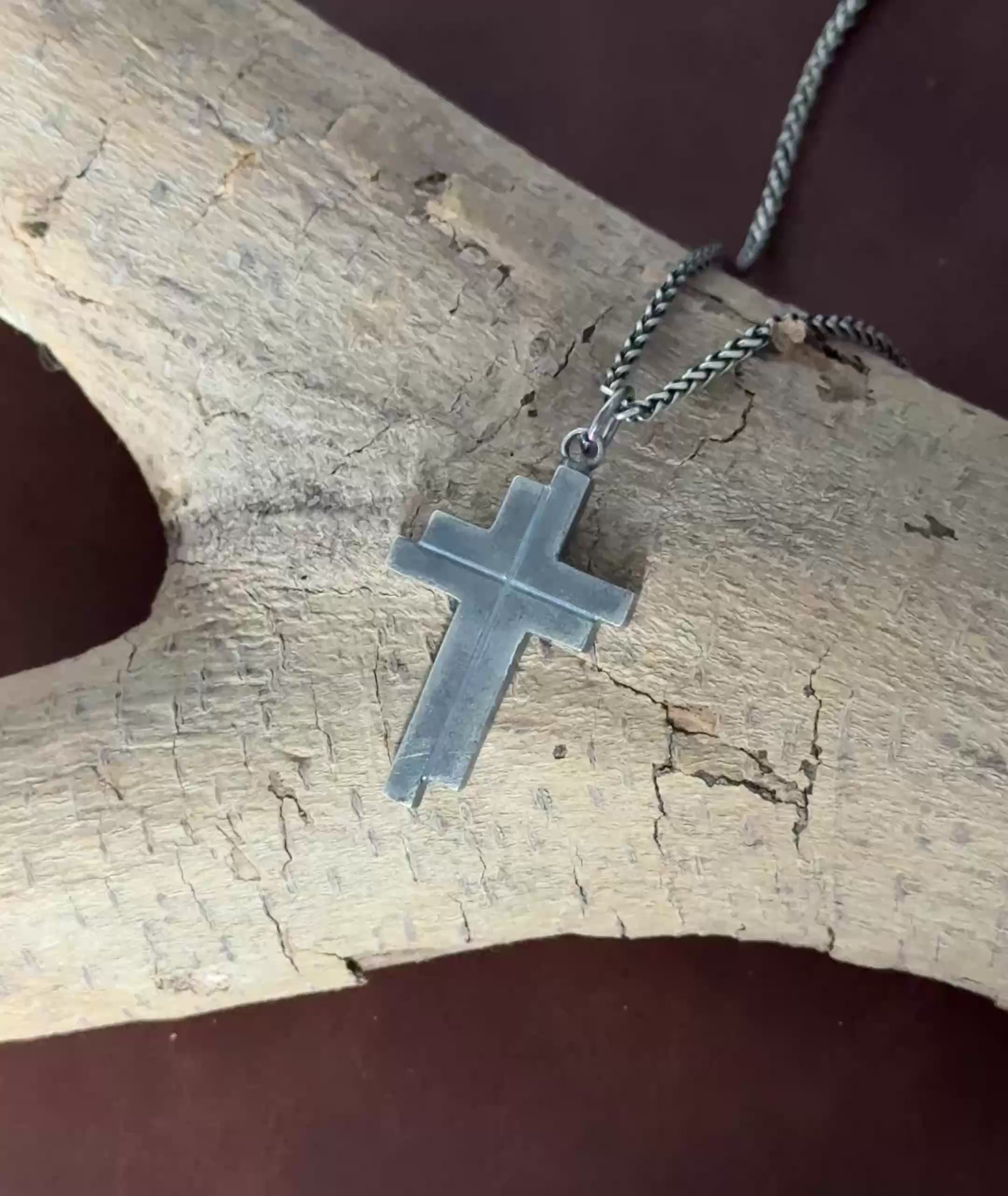 Custom 925 Sterling Silver Layered Cross Pendant for Spiritual Fortitude & Divine Light