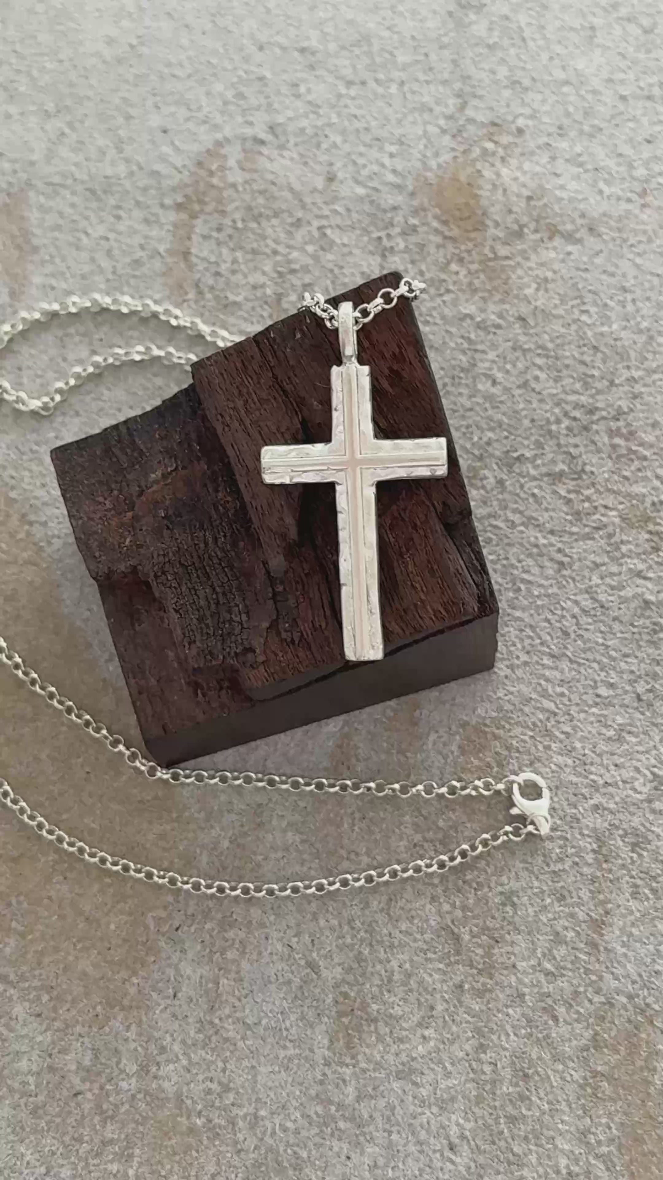 925 Sterling Silver Custom Engravable Holy Cross Faith Pendant Necklace