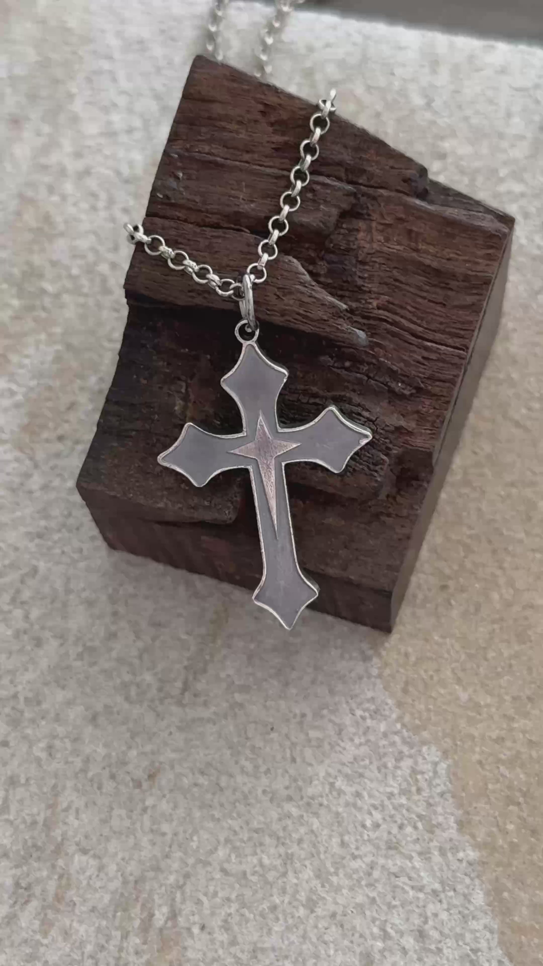 925 Sterling Silver Star of Bethlehem Cross Durable Engravable Faith Necklace