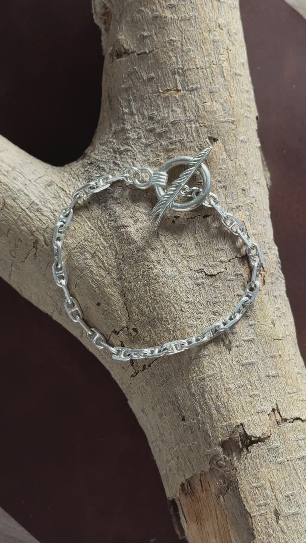 925 Sterling Silver Feather Clasp Anchor Chain Durable Bracelet Gift for Women