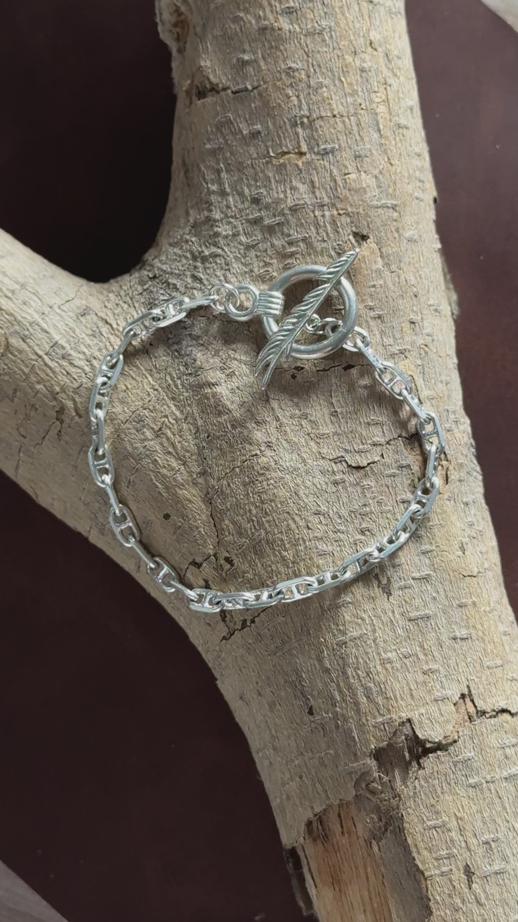 925 Sterling Silver Feather Clasp Anchor Chain Durable Bracelet Gift for Women