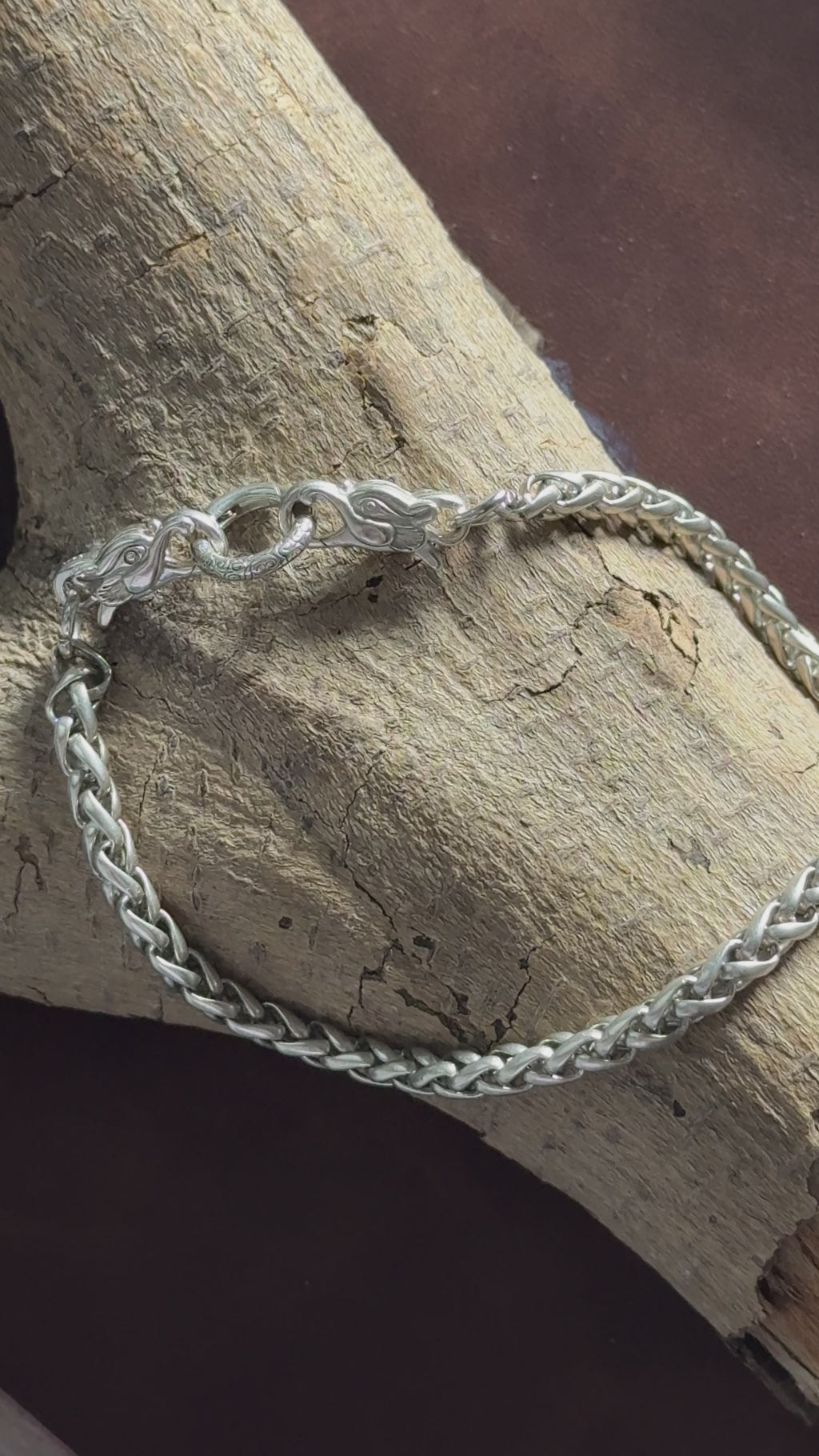 925 Sterling Silver Dragon Head Chopin Chain Durable Bracelet Gift for Him Her