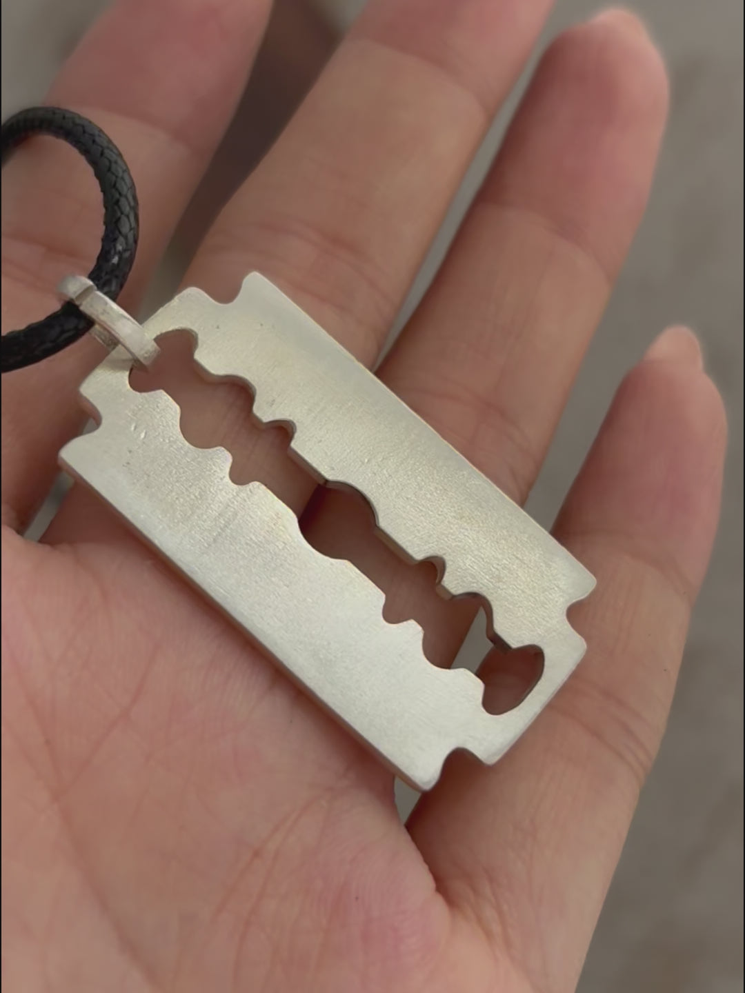 925 Sterling Silver Engravable Blade Pendant, Personalized Punk Necklace Jewelry