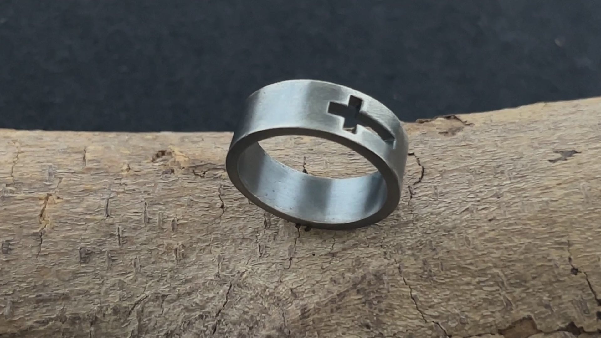 Personalized 925 Sterling Silver Cutout Cross Ring for Men Custom Engraved