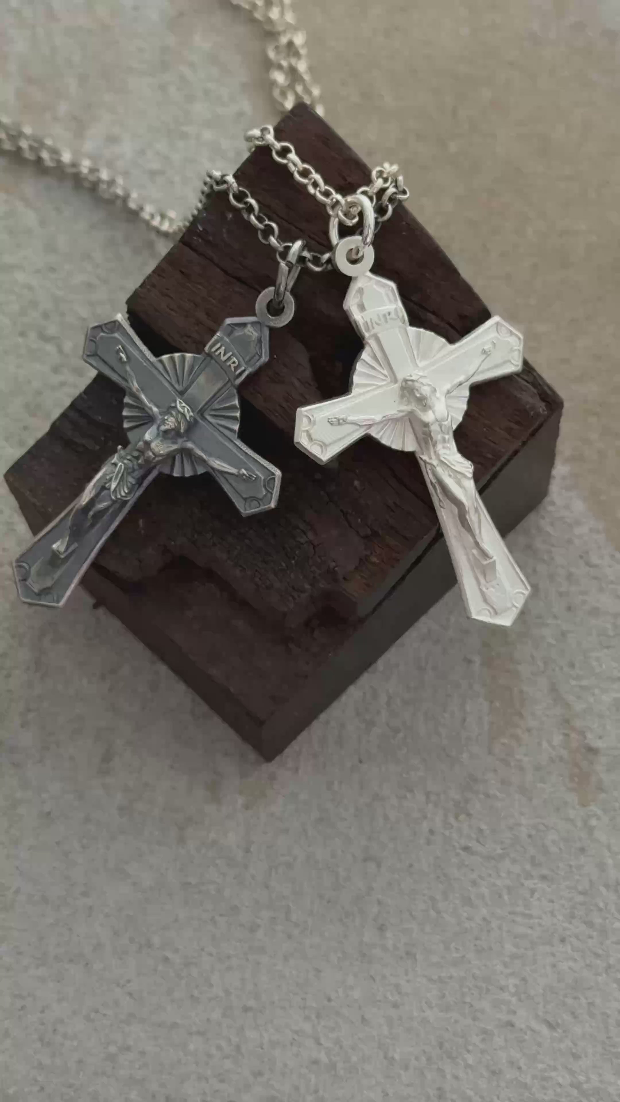 925 Sterling Silver Holy Crucifix Necklace, Sacred Jesus Cross Pendant for Faith & Protection