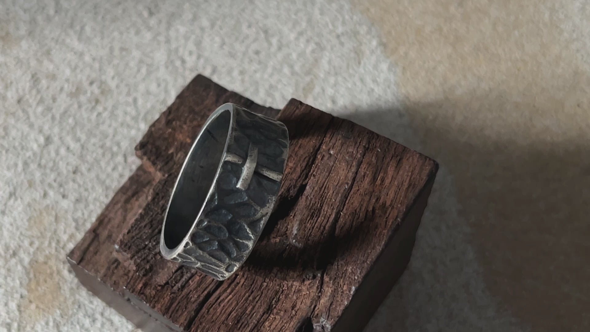 Personalized Hammered Cross Matching Couple Rings, Custom Engraved Textured Wedding Bands for Him & Her, Secret Inner Engraving Promise Rings