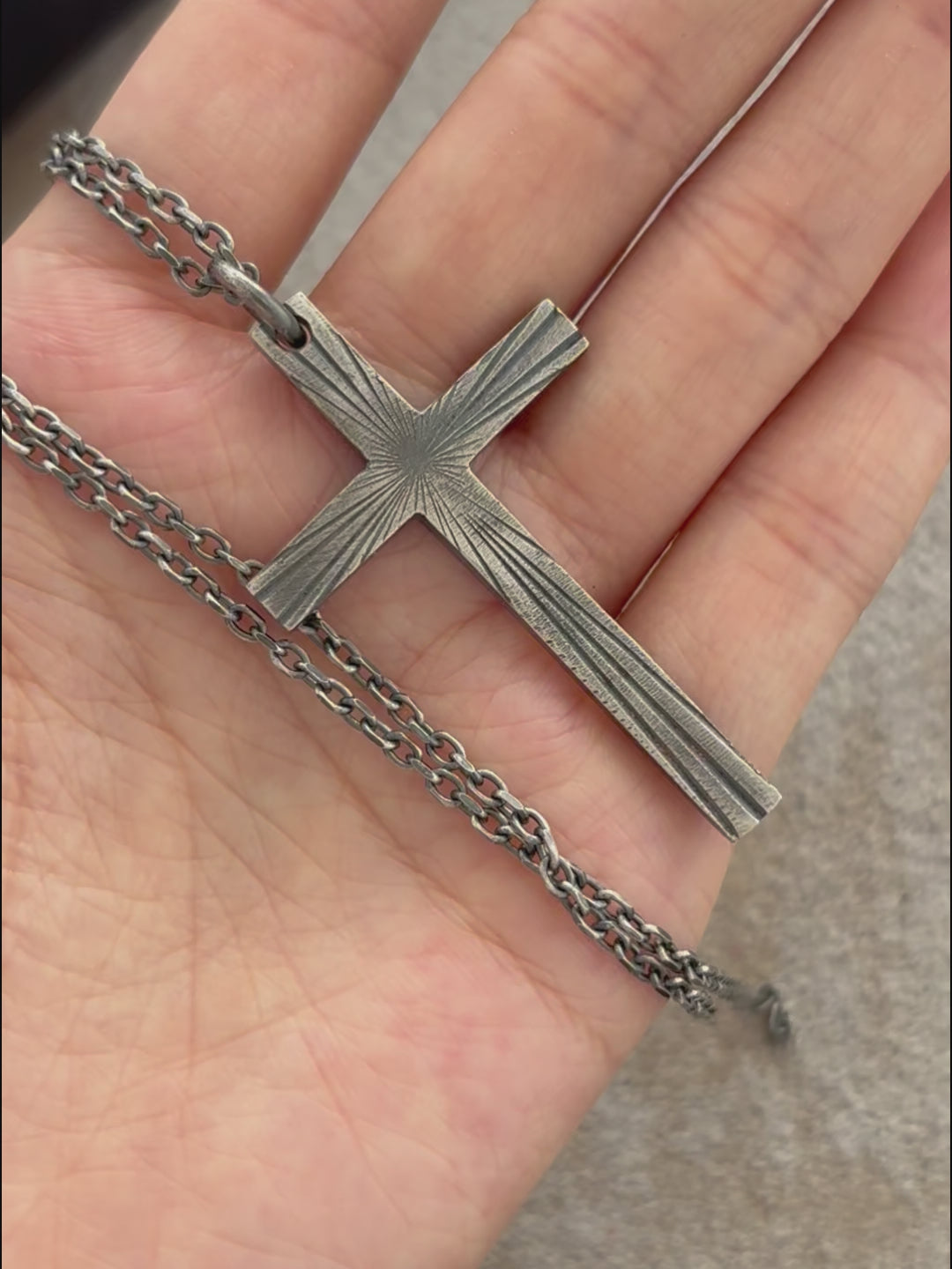 Eternal Light Sunburst Cross Pendant, 925 Sterling Silver Devotional Protection Amulet