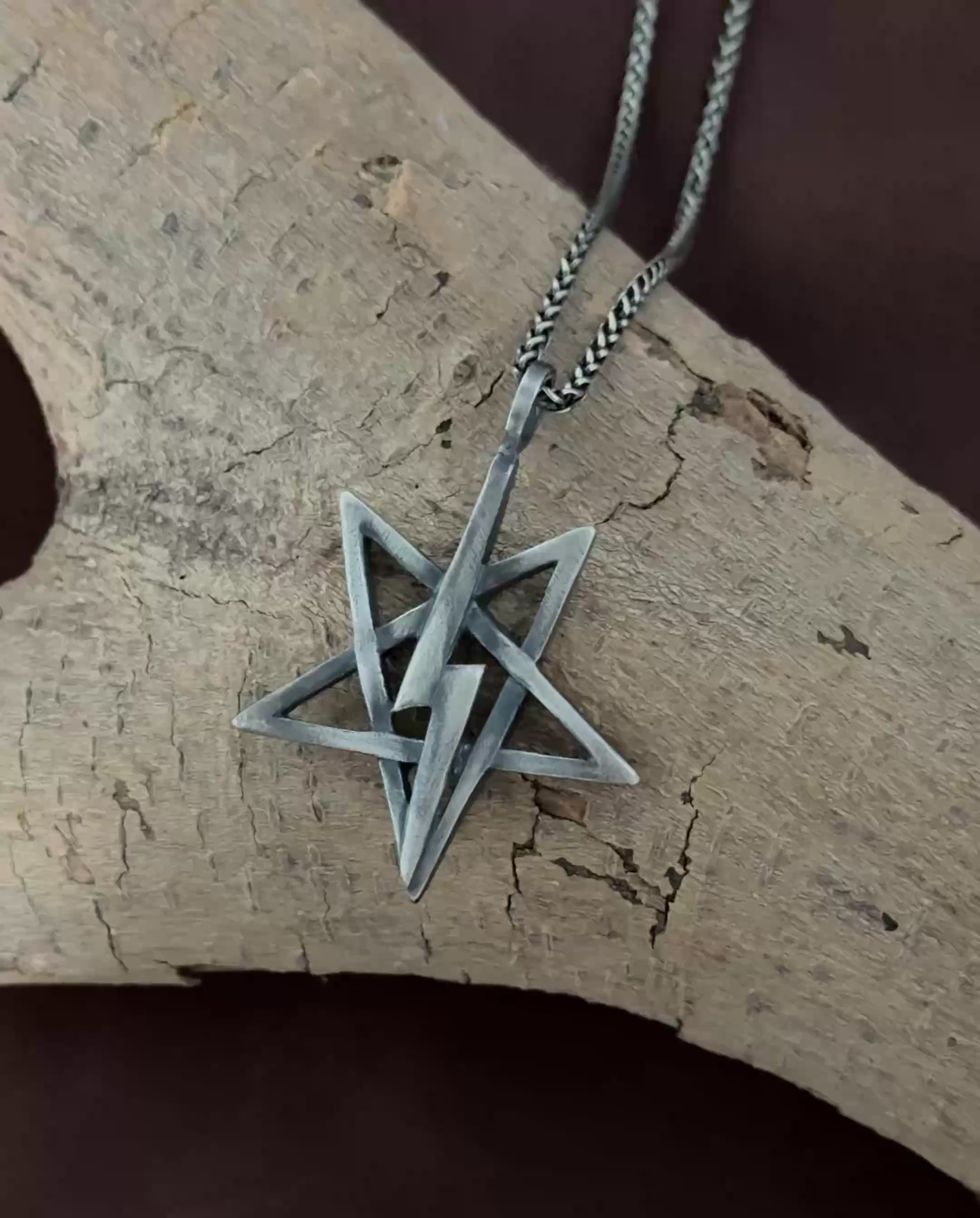 925 Sterling Silver Star Lightning Pendant for Bold Ambition and Inner Spark