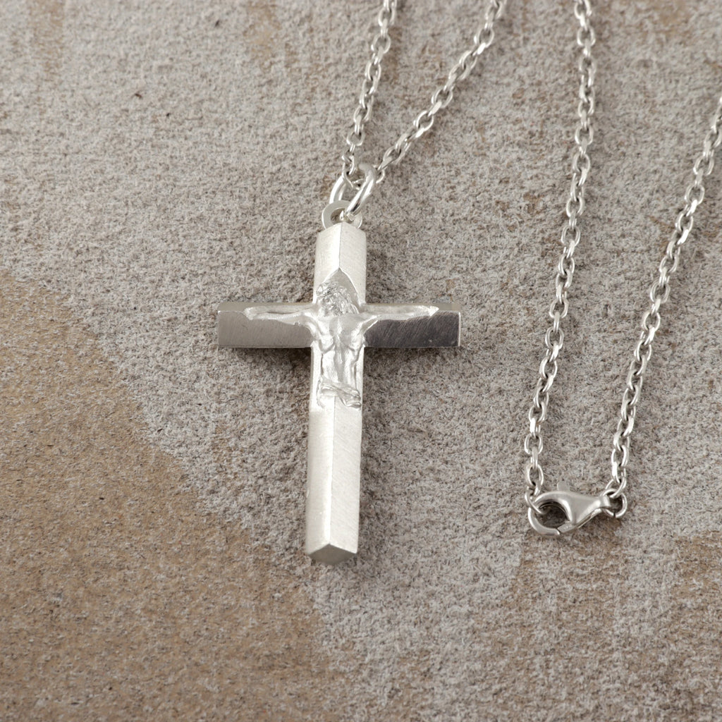 925 Sterling Silver Holy Crucifix, Sacred Jesus Cross Pendant for Faith & Salvation