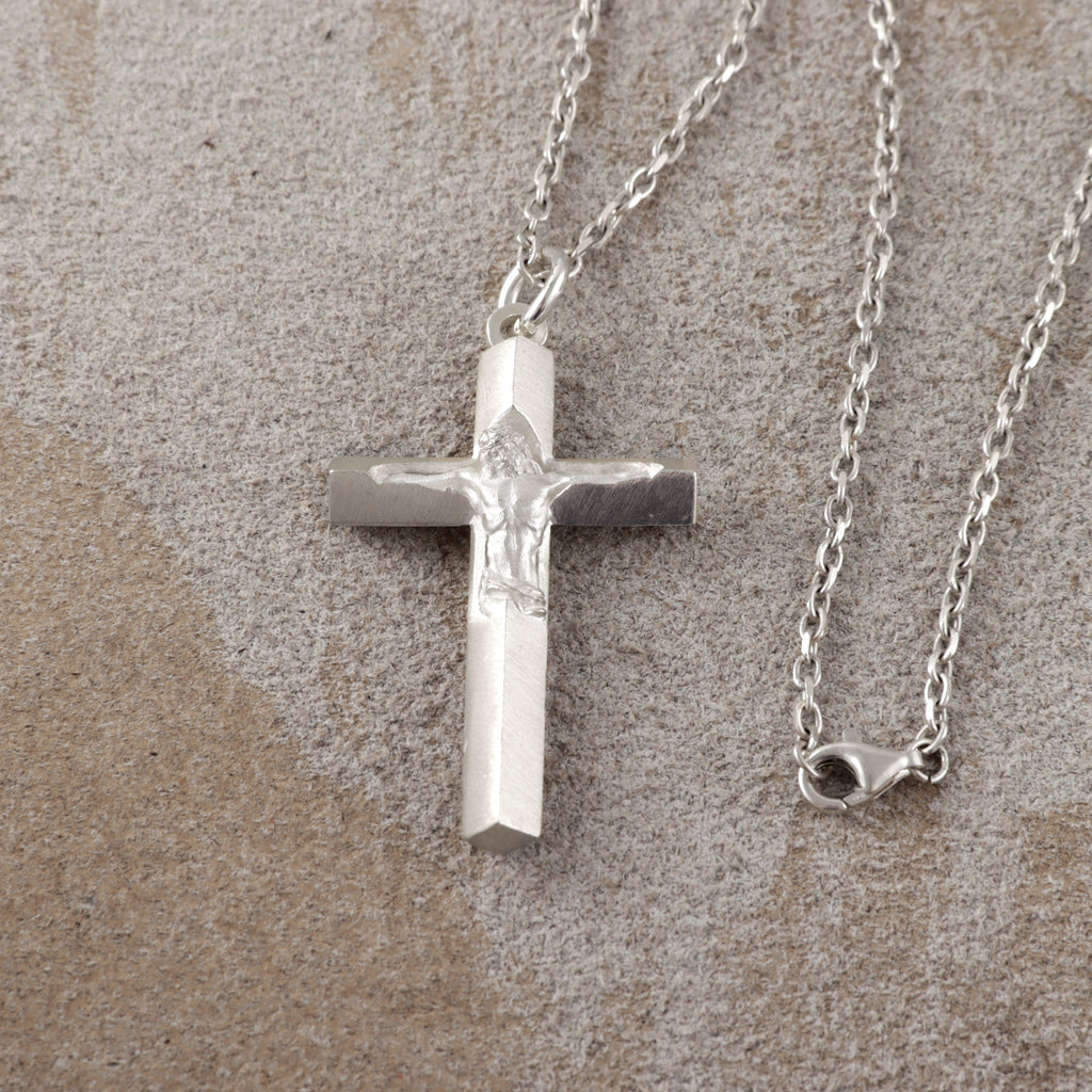 925 Sterling Silver Holy Crucifix, Sacred Jesus Cross Pendant for Faith & Salvation