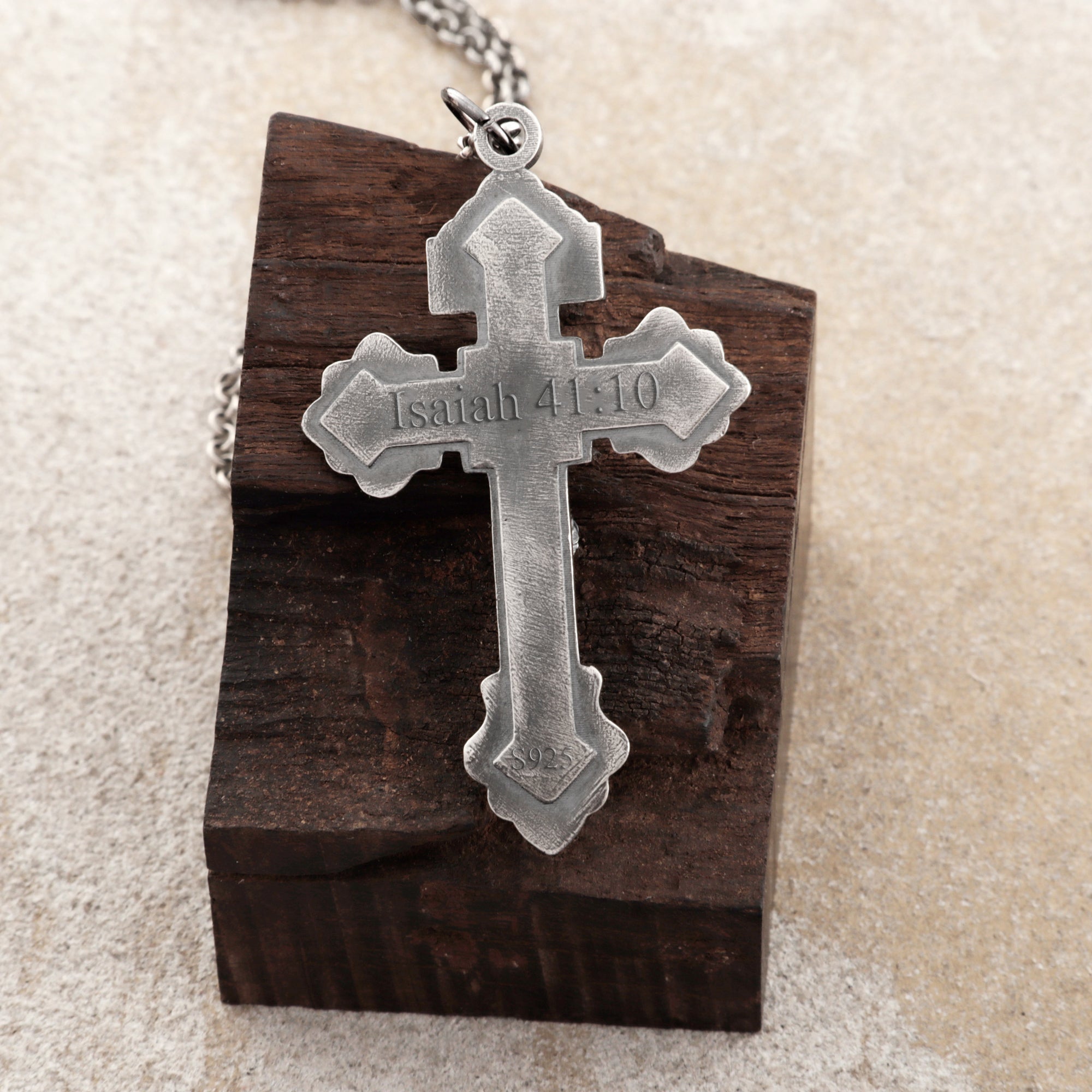 Sacred INRI Jesus Crucifix Pendant, Engravable Solid 925 Sterling Silver Holy Christian Faith Cross