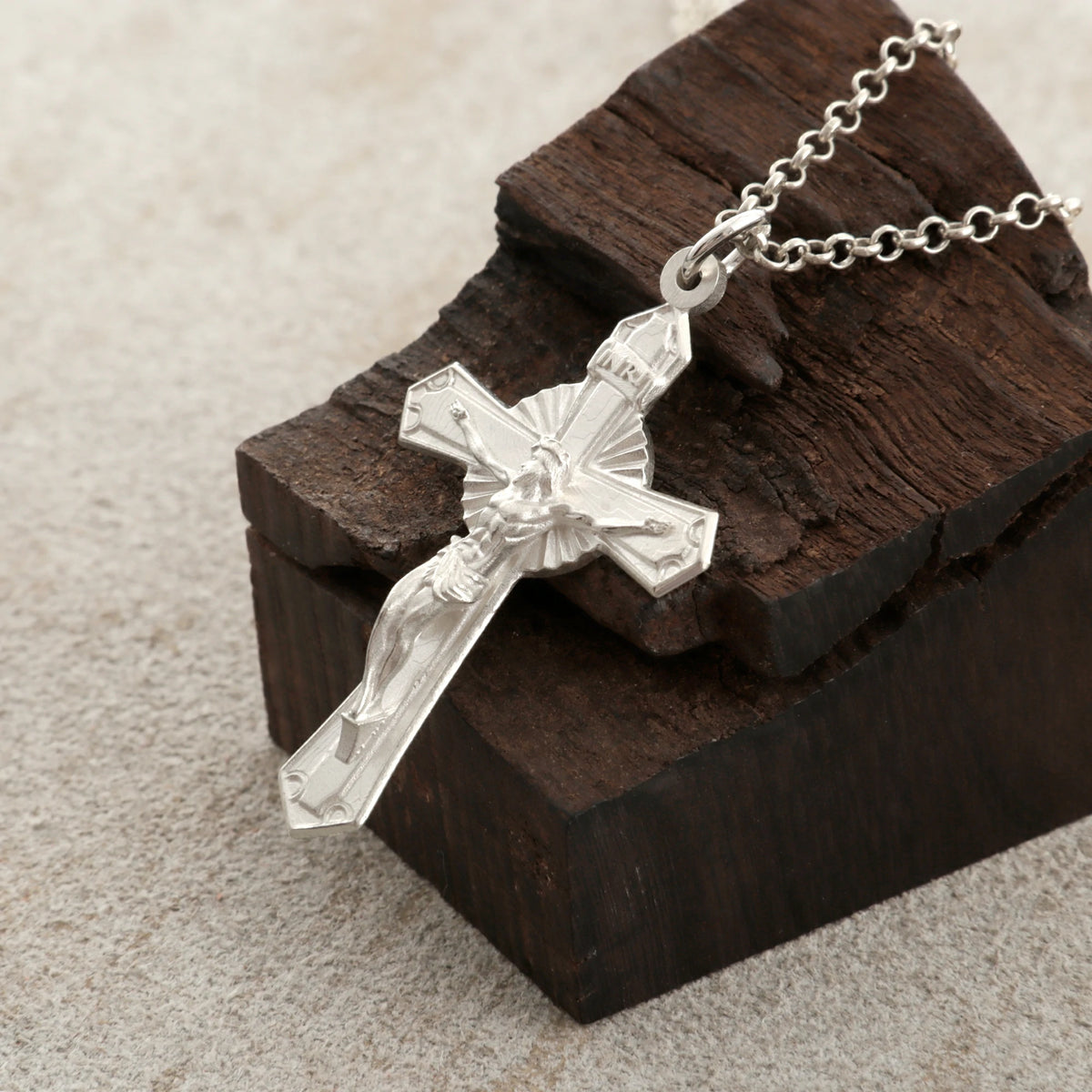 925 Sterling Silver Holy Crucifix Necklace, Sacred Jesus Cross Pendant for Faith & Protection