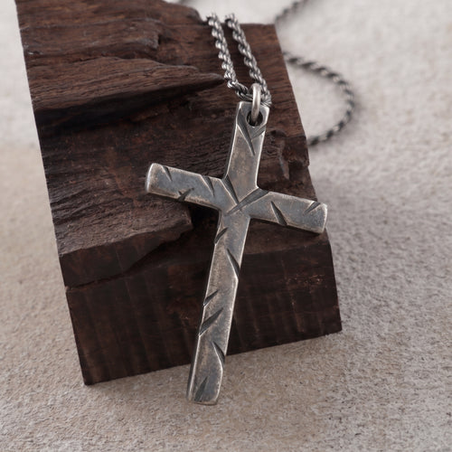925 Sterling Silver Chiseled Holy Cross Durable Religious Faith Pendant Necklace