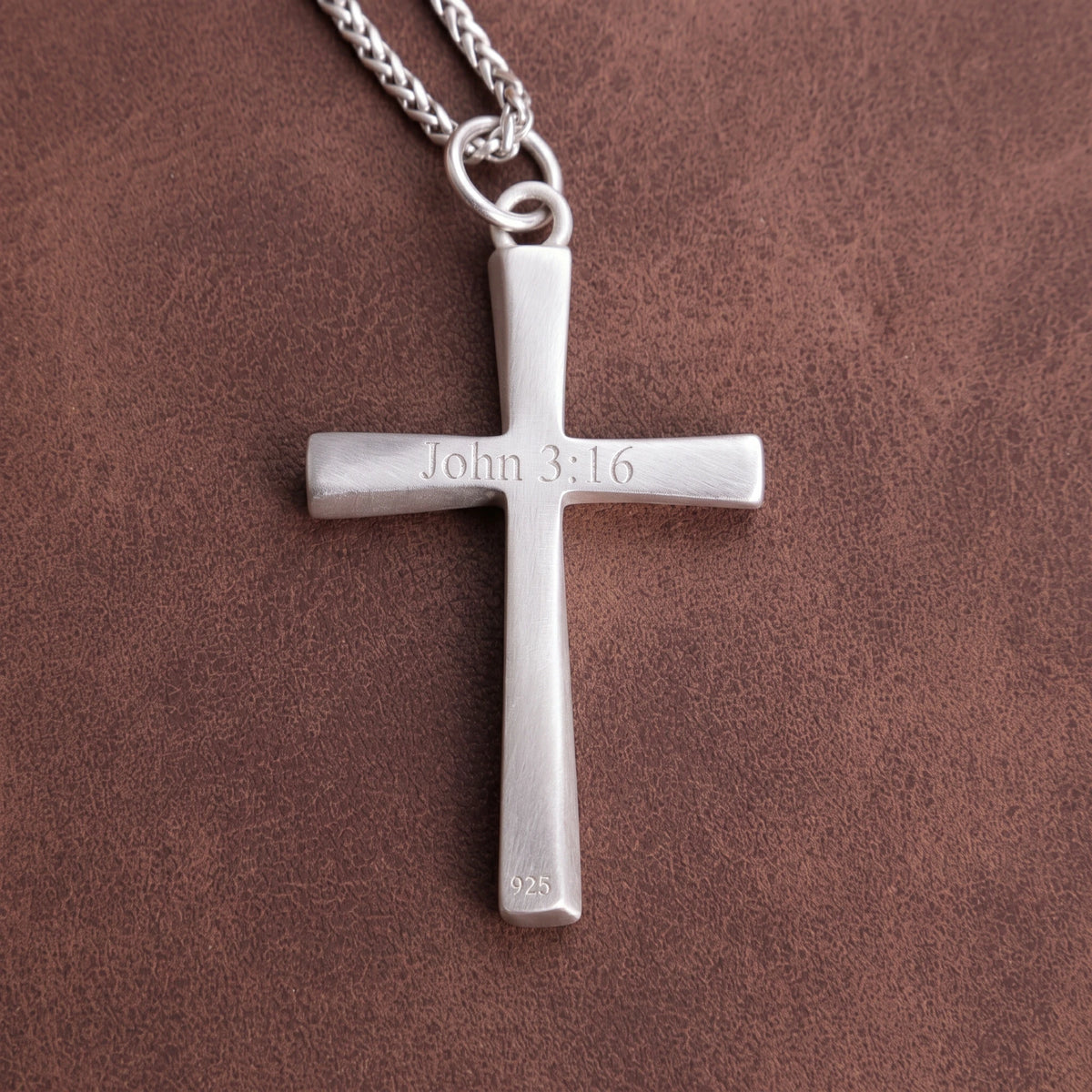 925 Sterling Silver Engravable Twisted Cross Pendant Anchored In Divine Grace