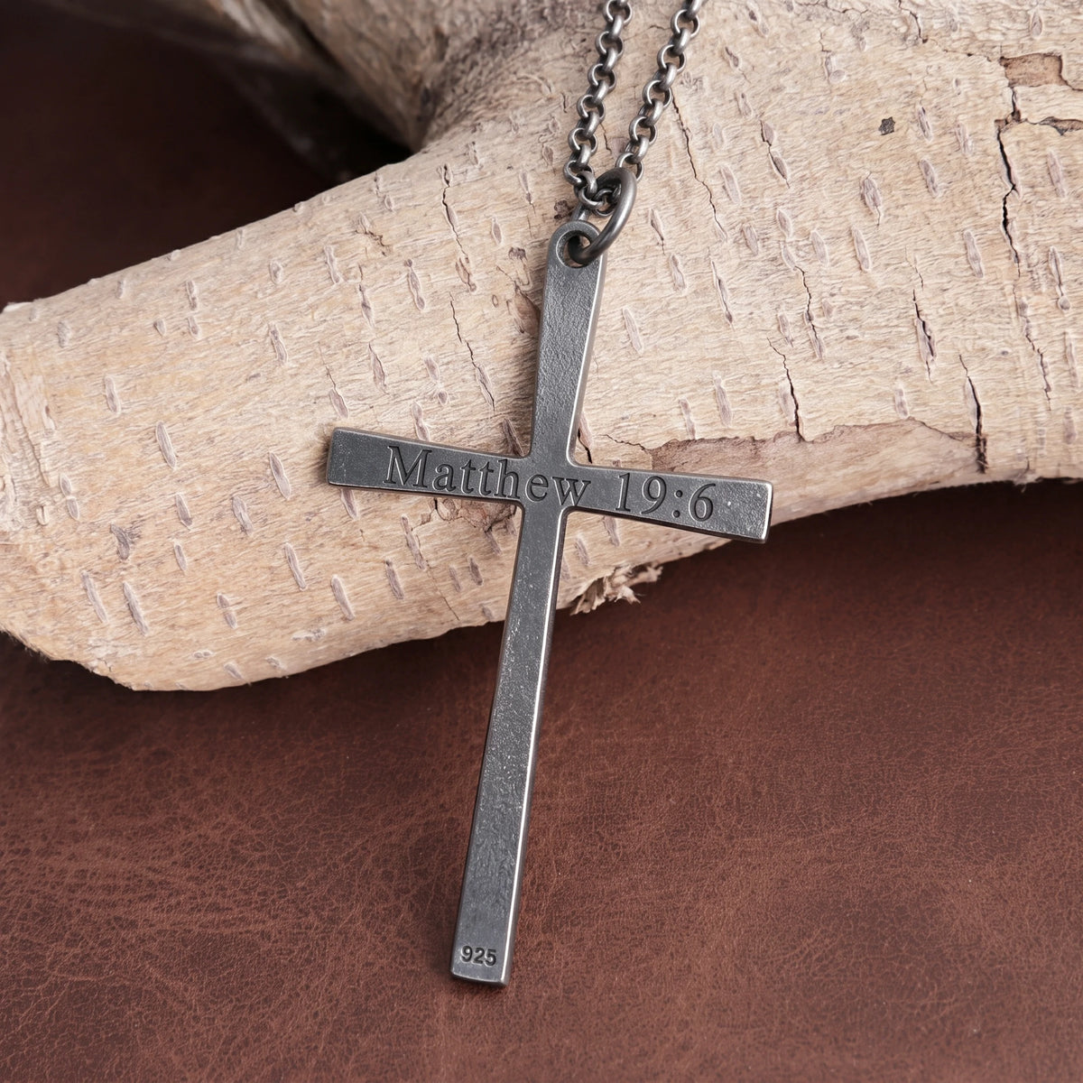 925 Sterling Silver Engravable Textured Cross Pendant Illuminated By Divine Grace