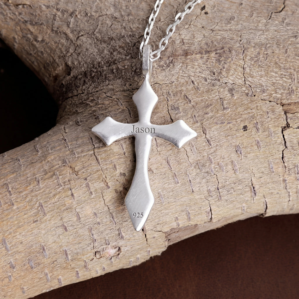 Custom 925 Sterling Silver Spearhead Cross Pendant Shielding Your Soul In Holy Faith