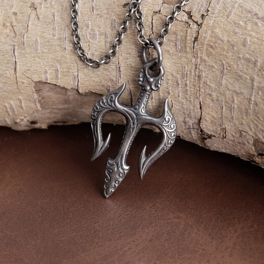 925 Sterling Silver Holy Trinity Trident Cross Pendant Shielding Your Heart In Divine Grace