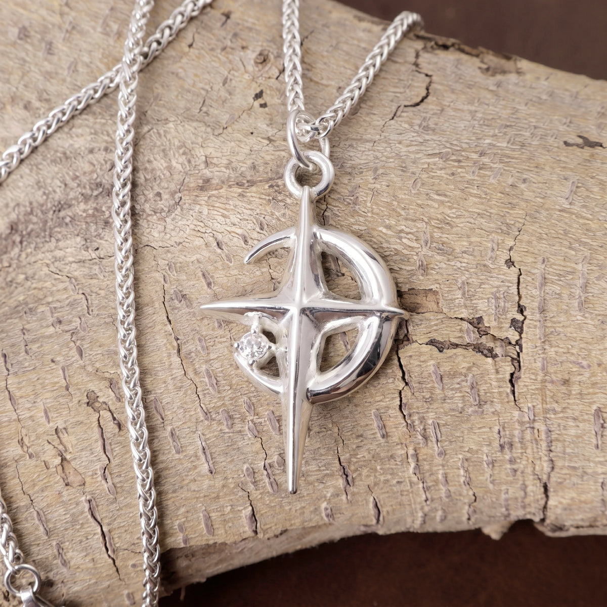 925 Sterling Silver Crescent Cross Pendant Anchored In Heavenly Grace And Salvation