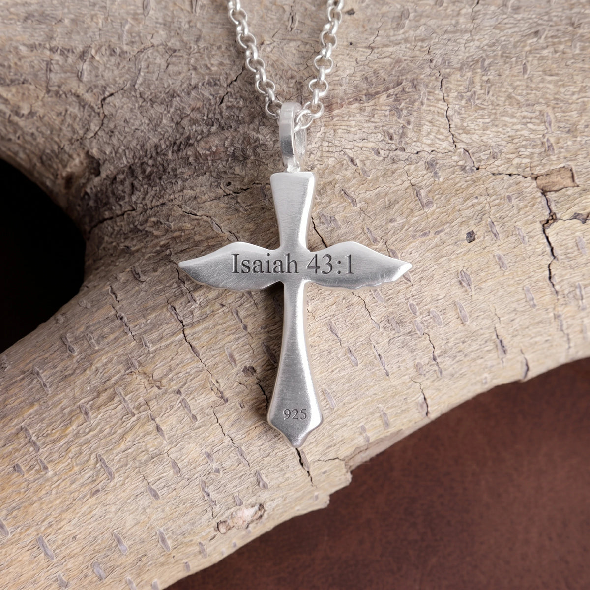 Custom 925 Sterling Silver Angel Wings Cross Pendant Bringing Holy Protection And Grace