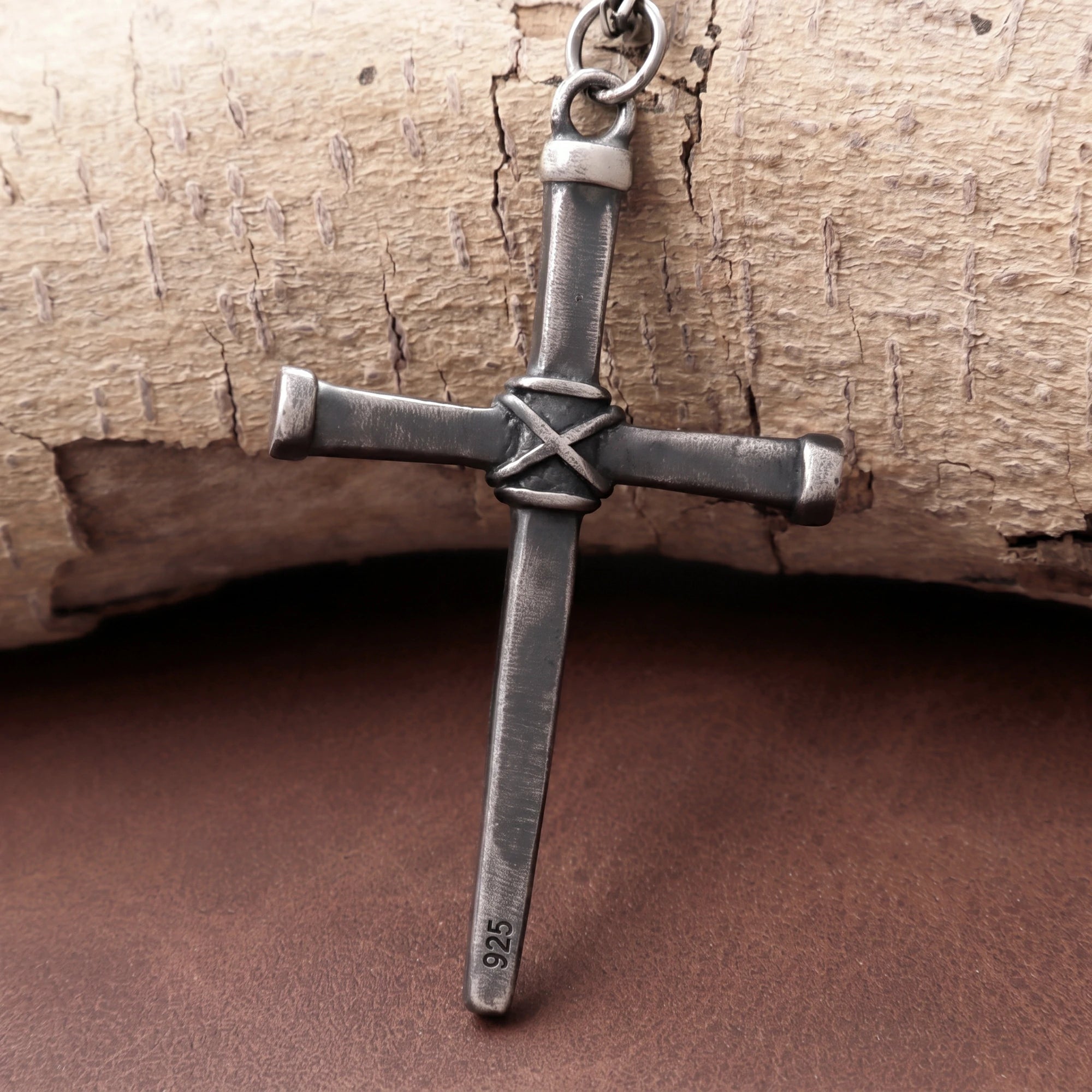 Sacred 925 Sterling Silver Wooden Beam Cross Pendant Protecting Your Faith and Soul