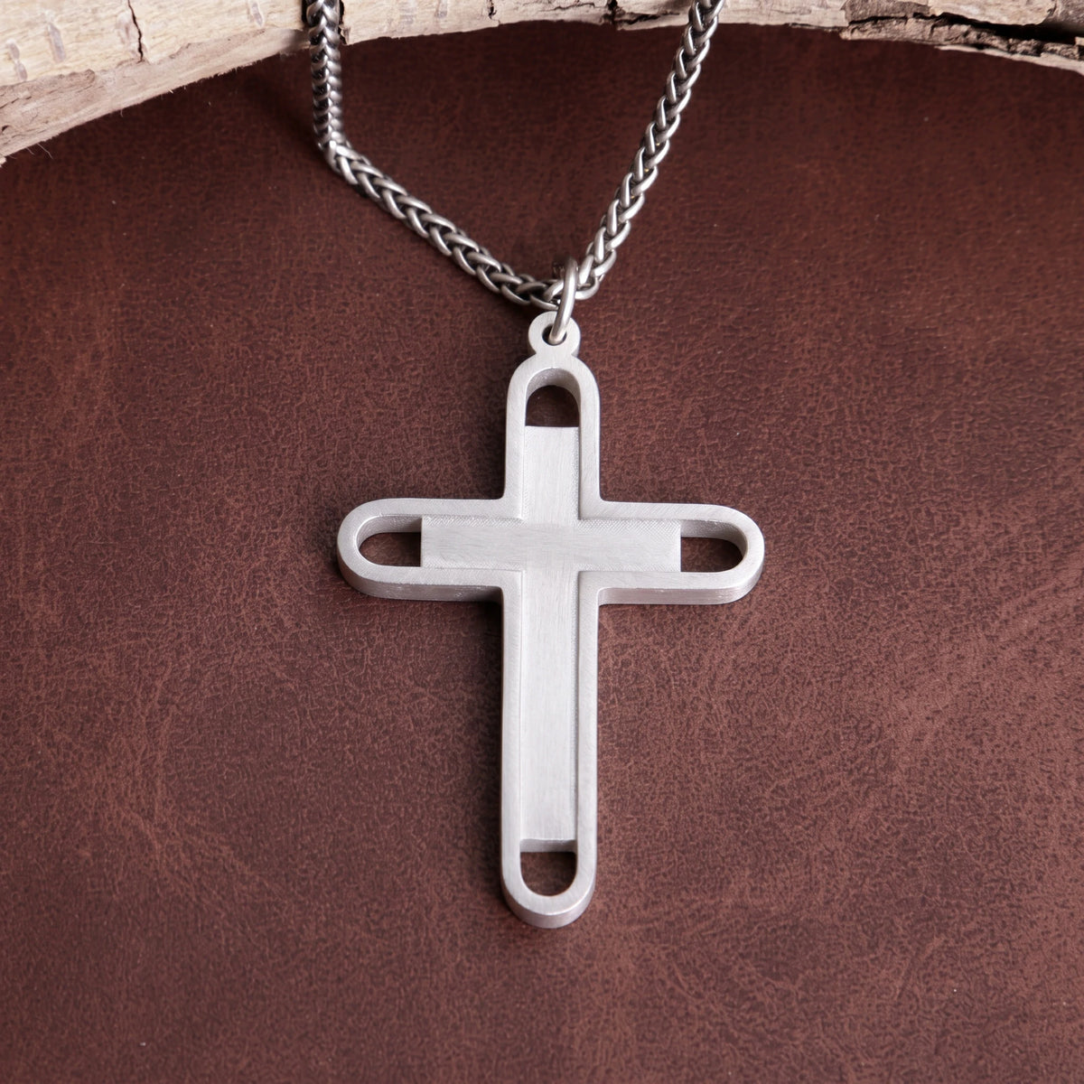 Engraved 925 Sterling Silver Layered Cross Pendant for Unshakable Faith & Sacred Protection