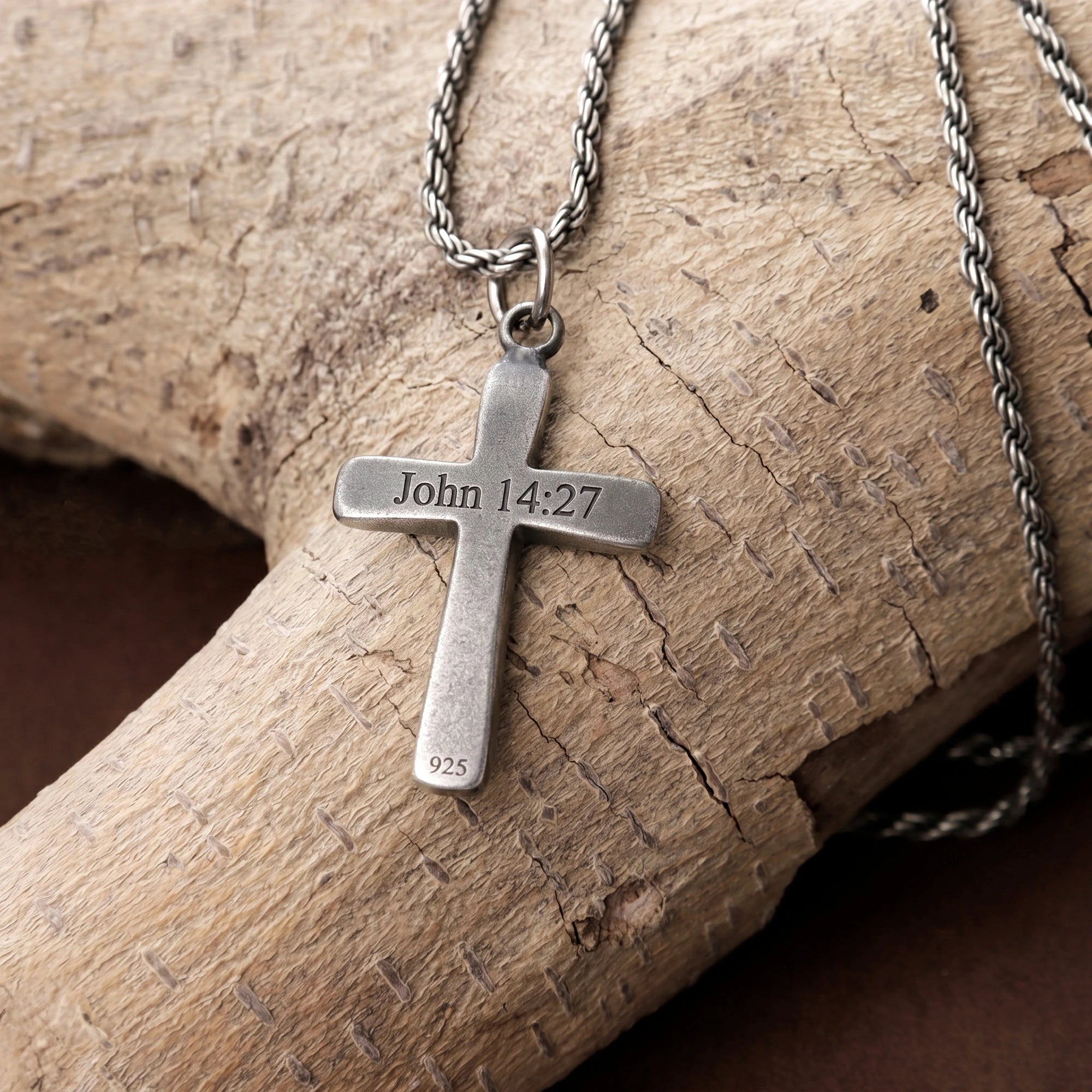 Custom 925 Sterling Silver Domed Cross Pendant for Unshakable Faith and Divine Peace