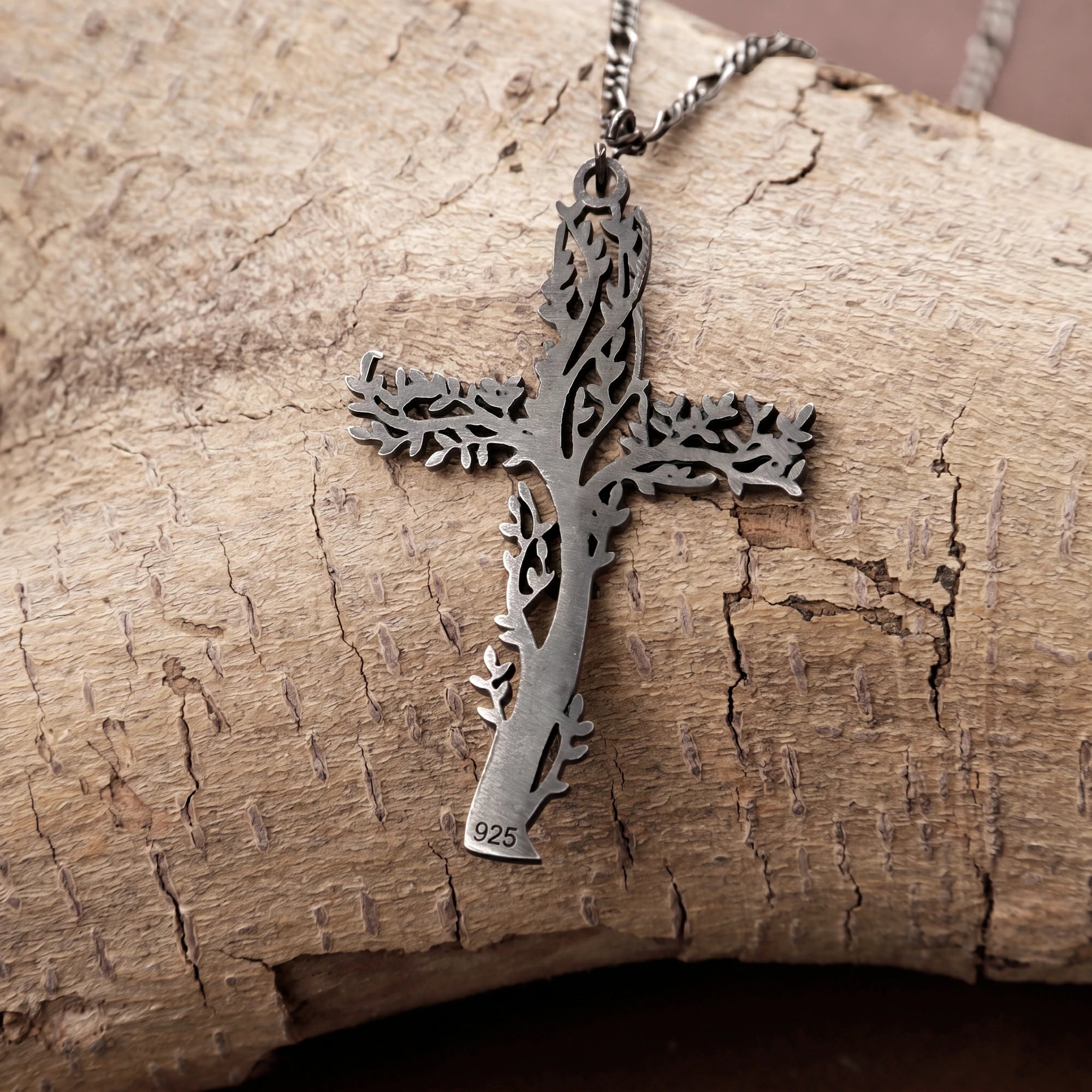 925 Sterling Silver Tree of Life Cross Pendant Offering Renewal and Eternal Life