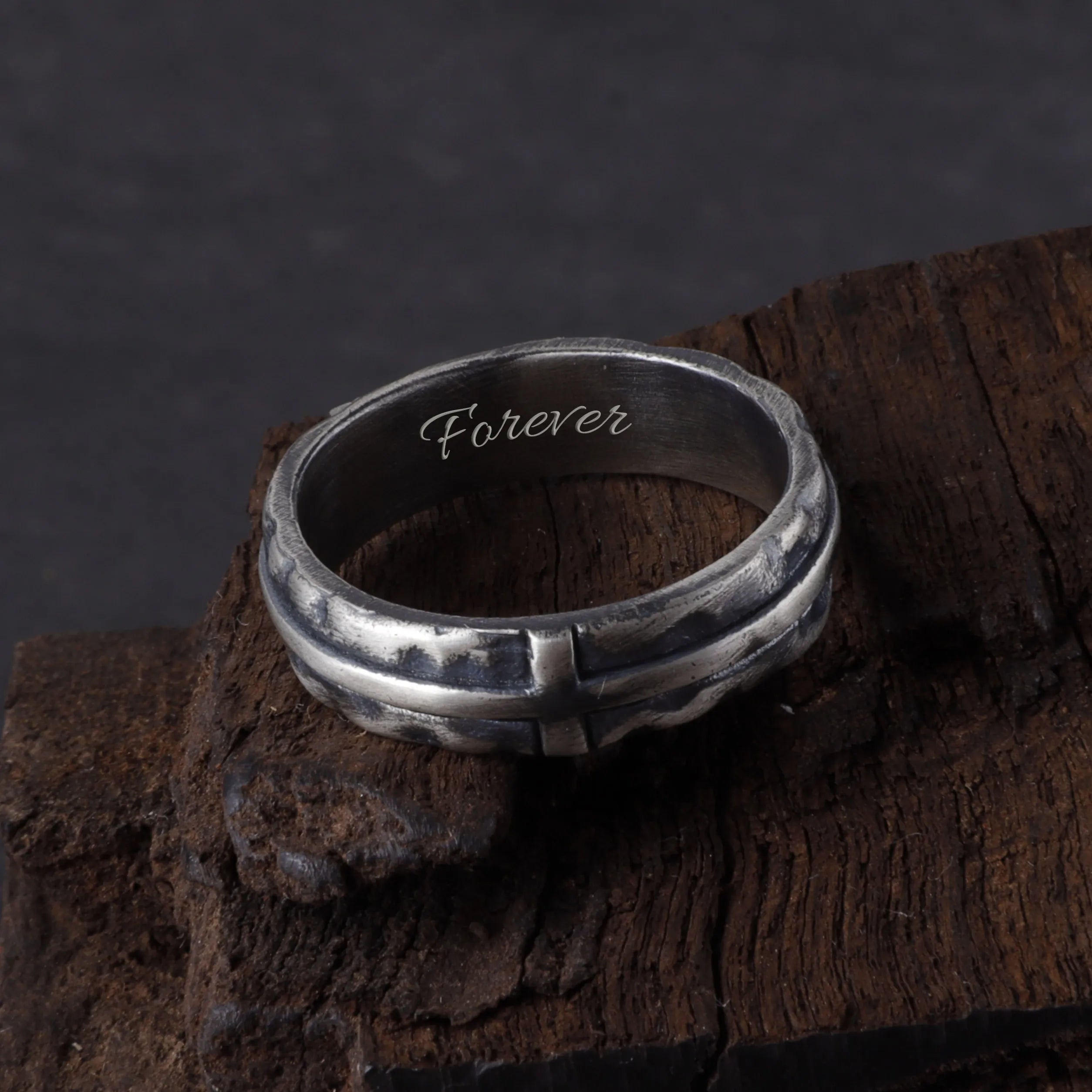 Engravable Antique 925 Sterling Silver Cross Ring, Symbol of Redemption, Shelter & Forgiving Love