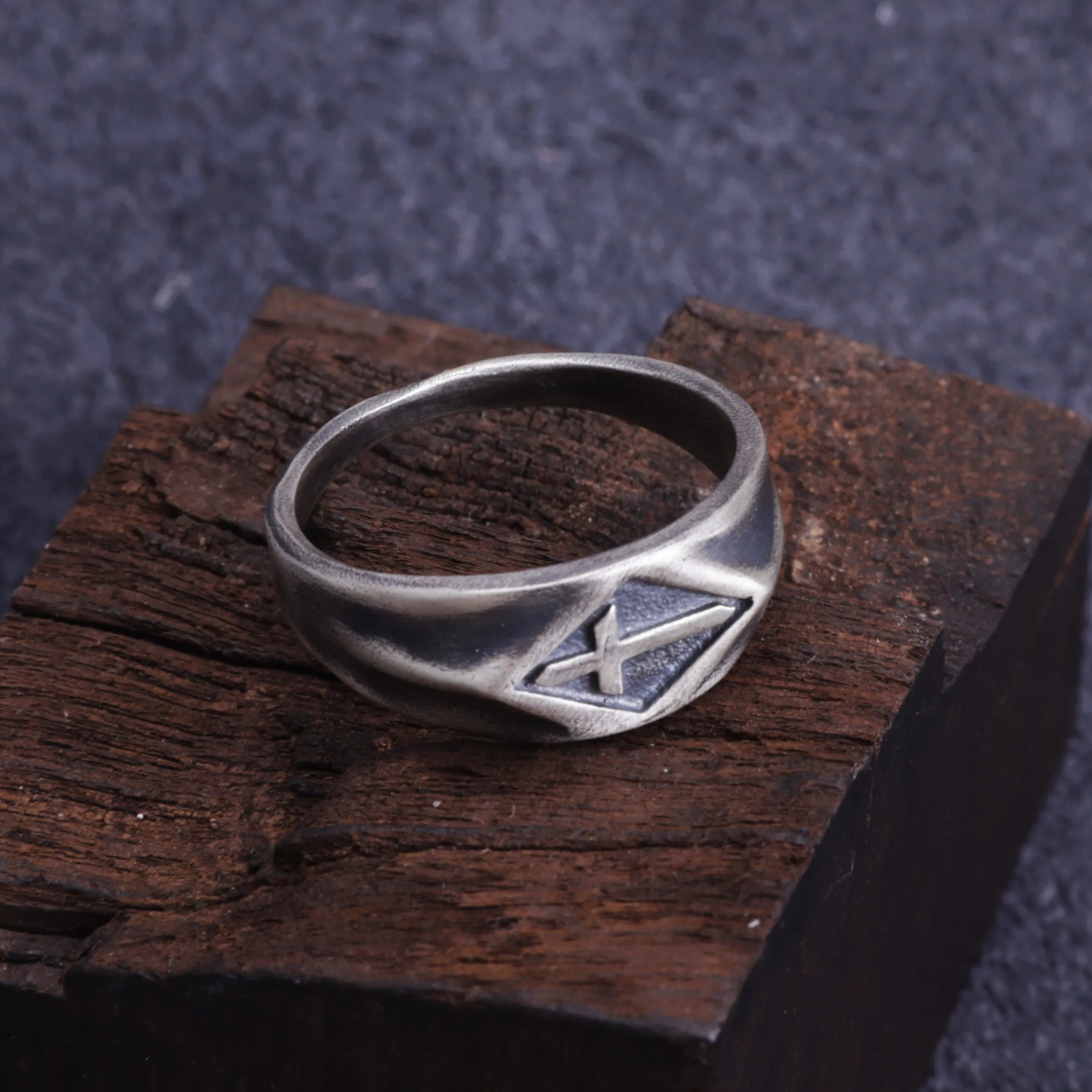 Vintage Templar Cross Signet Ring, Custom Engraved 925 Sterling Silver Band, Personalized Faith Religious Ring for Men