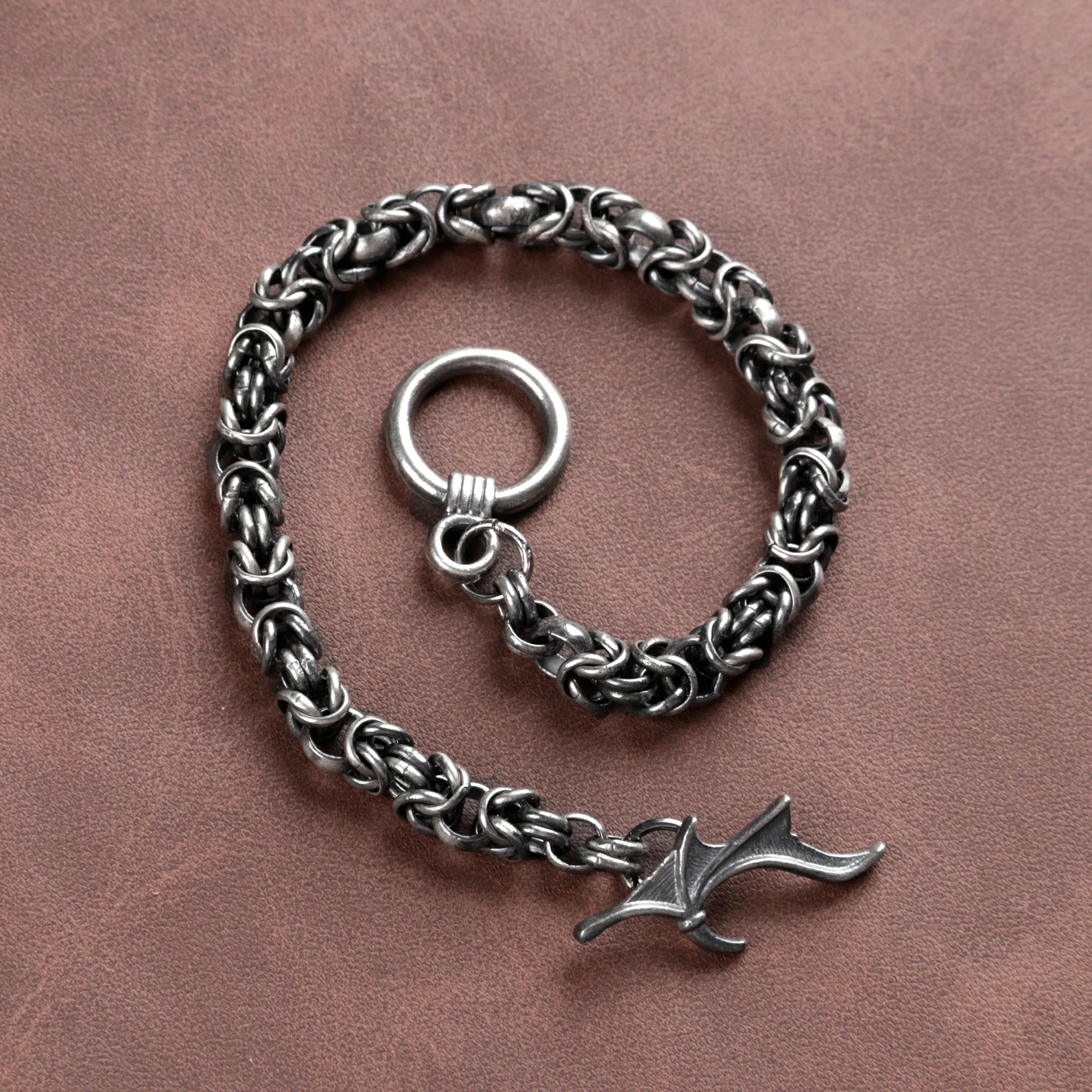 Heavy 925 Sterling Silver Byzantine Chain Bat Wing Clasp Lifetime Wear Bracelet