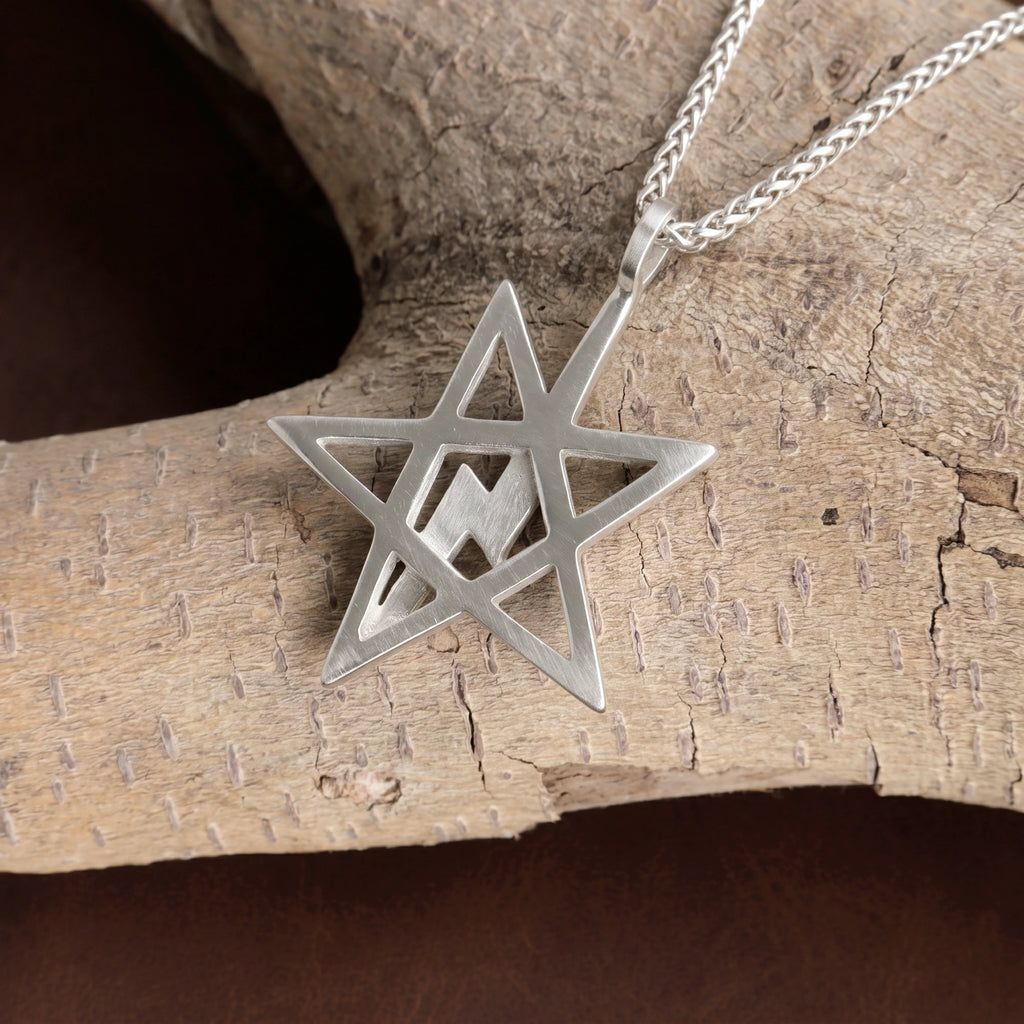 925 Sterling Silver Star Lightning Pendant for Bold Ambition and Inner Spark