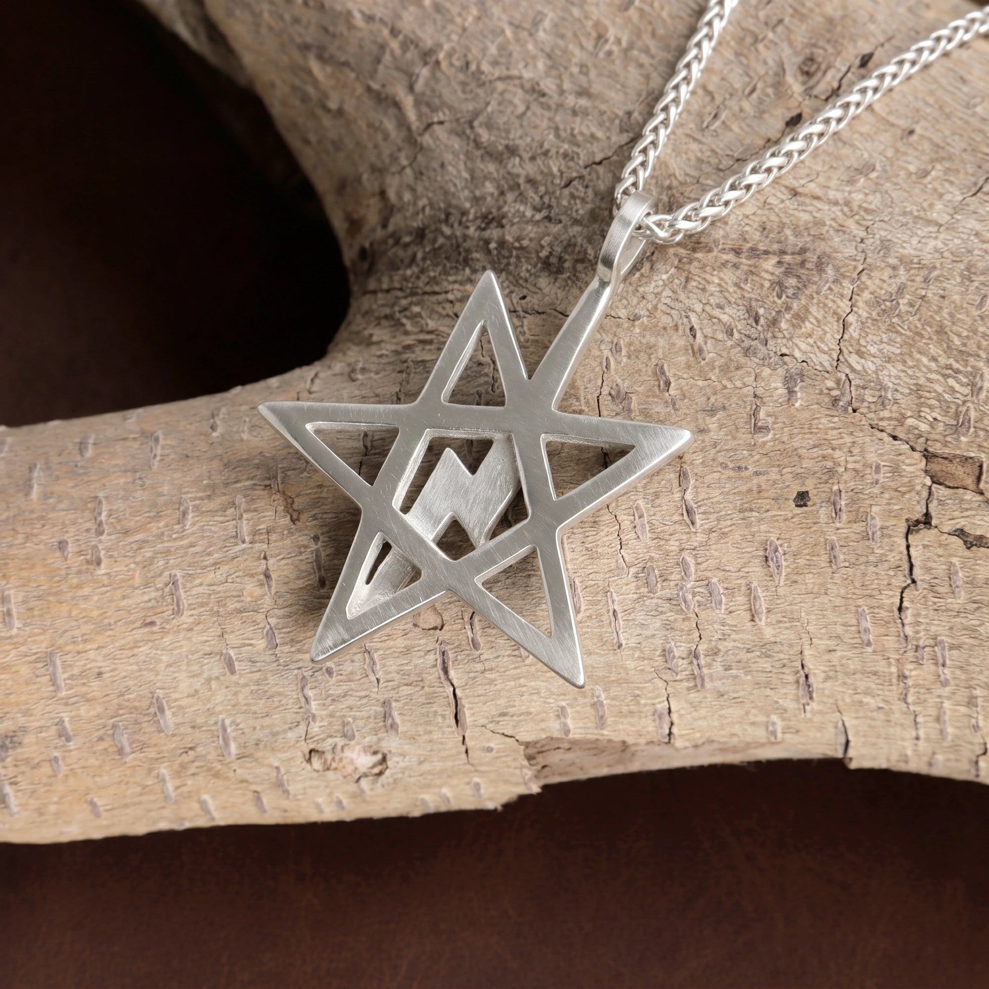 925 Sterling Silver Star Lightning Pendant for Bold Ambition and Inner Spark