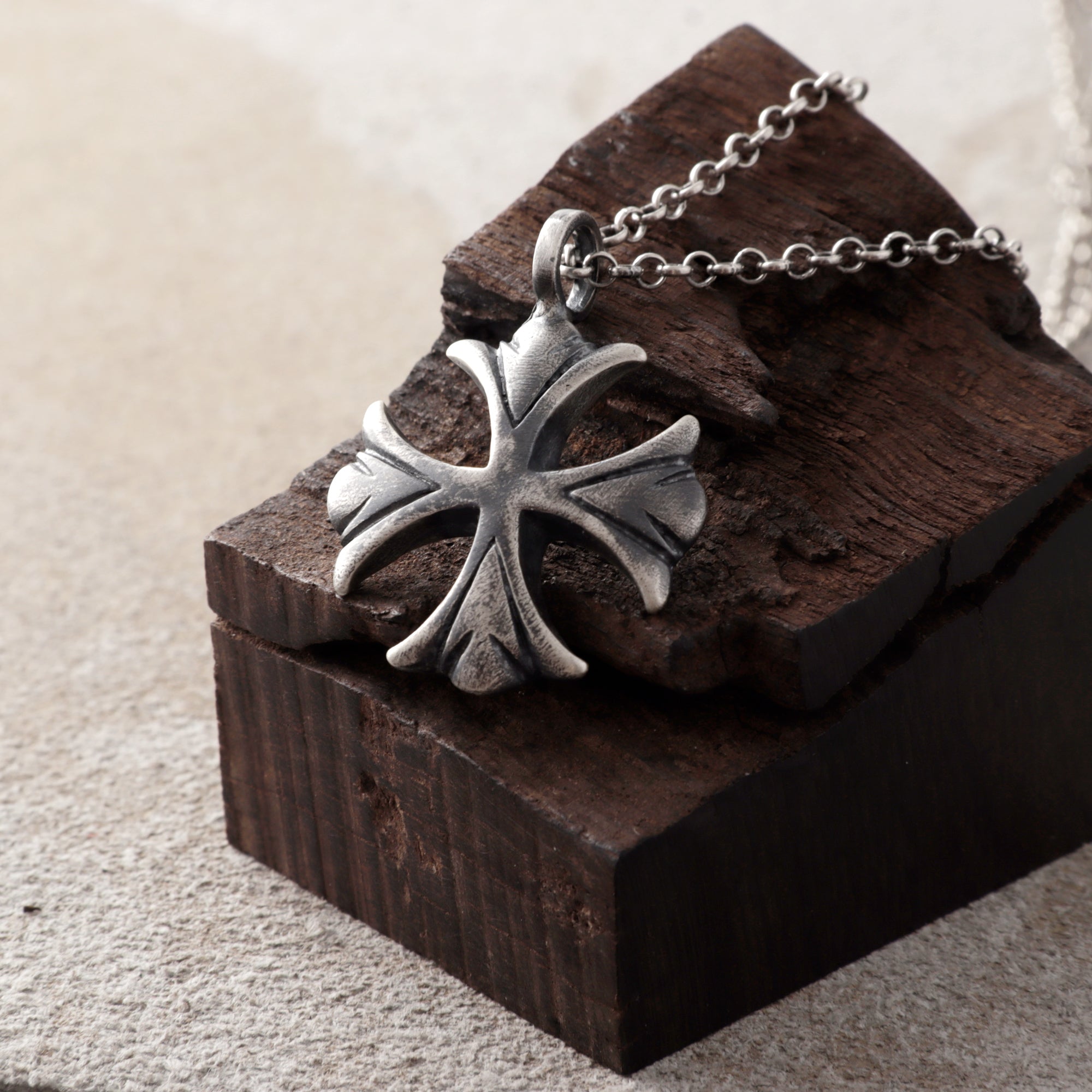 925 Sterling Silver Maltese Cross Necklace, Custom Engravable Medieval Talisman Jewelry
