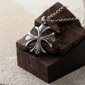 925 Sterling Silver Maltese Cross Necklace, Custom Engravable Medieval Talisman Jewelry