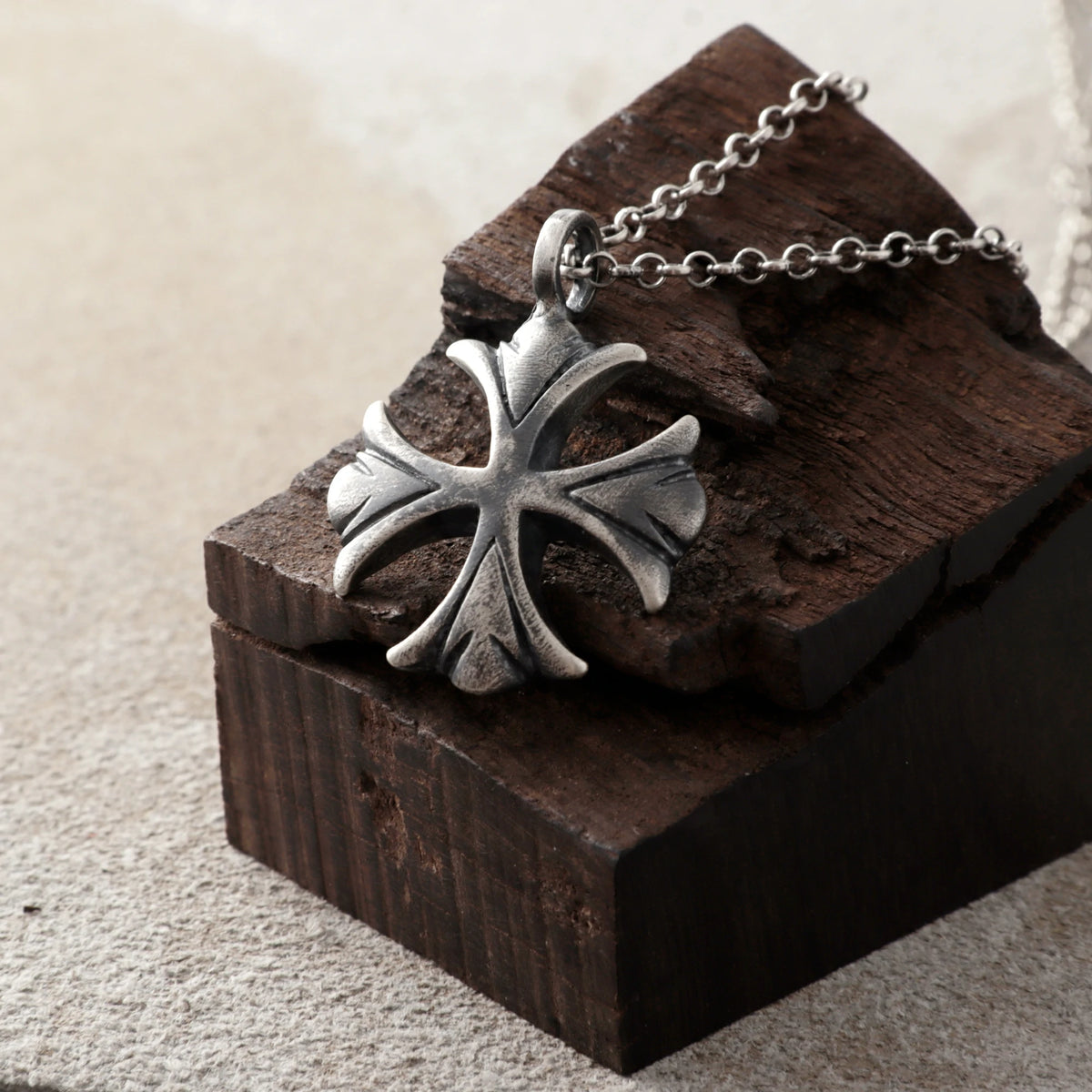 925 Sterling Silver Maltese Cross Necklace, Custom Engravable Medieval Talisman Jewelry