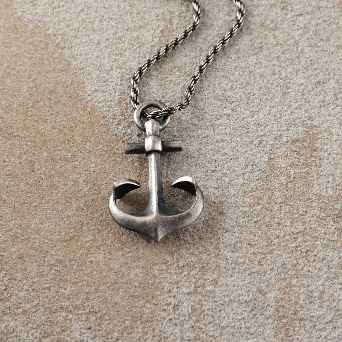 925 Sterling Silver Anchor Necklace, Vintage Nautical Talisman Pendant for Hope & Strength