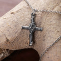 925 Sterling Silver Rose Cross Durable Faith Pendant Necklace Gift for Women