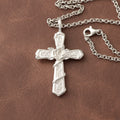 Personalized 925 Sterling Silver Rose Cross Pendant for His Eternal Love and Devotion