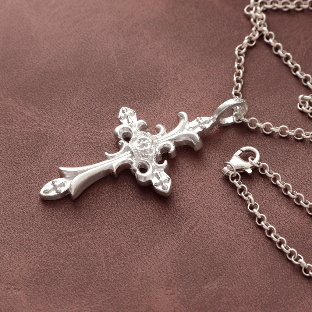 Custom 925 Sterling Silver Royal Crown Cross Pendant Exalting Christs Eternal Kingdom