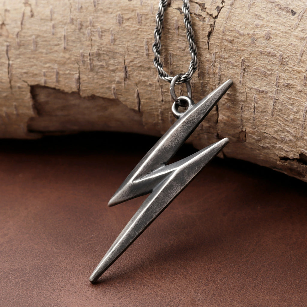 925 Sterling Silver Lightning Bolt Pendant for Bold Style and Inner Strength