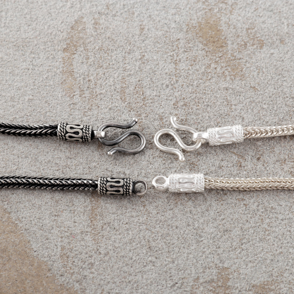 925 Sterling Silver Square Foxtail Chain Durable Vintage Statement Bracelet