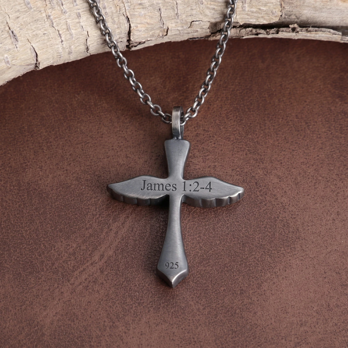 Custom 925 Sterling Silver Angel Wings Cross Pendant Bringing Holy Protection And Grace
