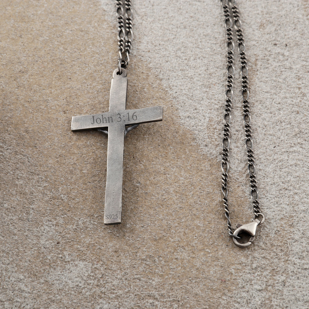 Sacred Fortitude Christ Pendant, Retro & Polished 925 Sterling Silver Talisman