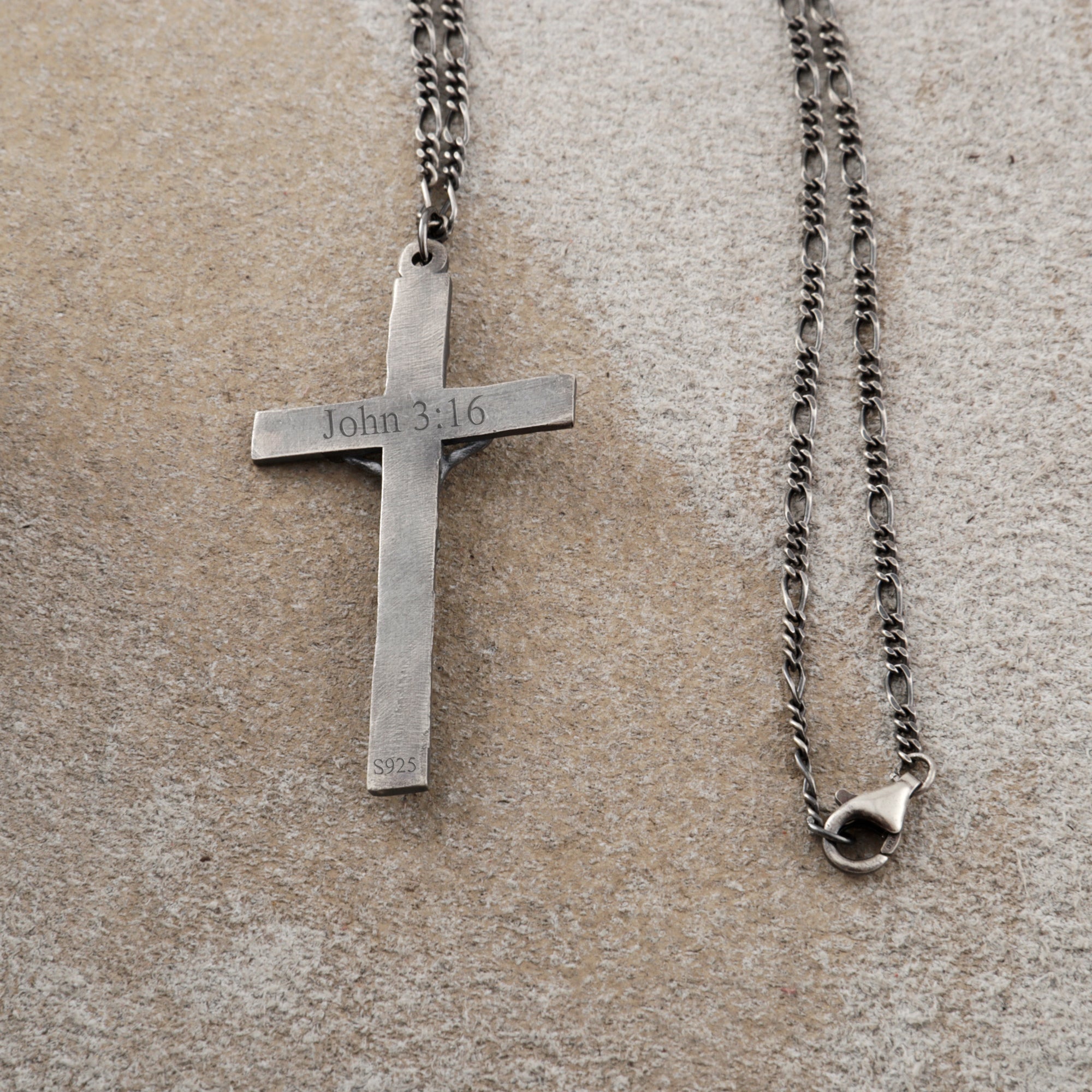 Sacred Fortitude Christ Pendant, Retro & Polished 925 Sterling Silver Talisman