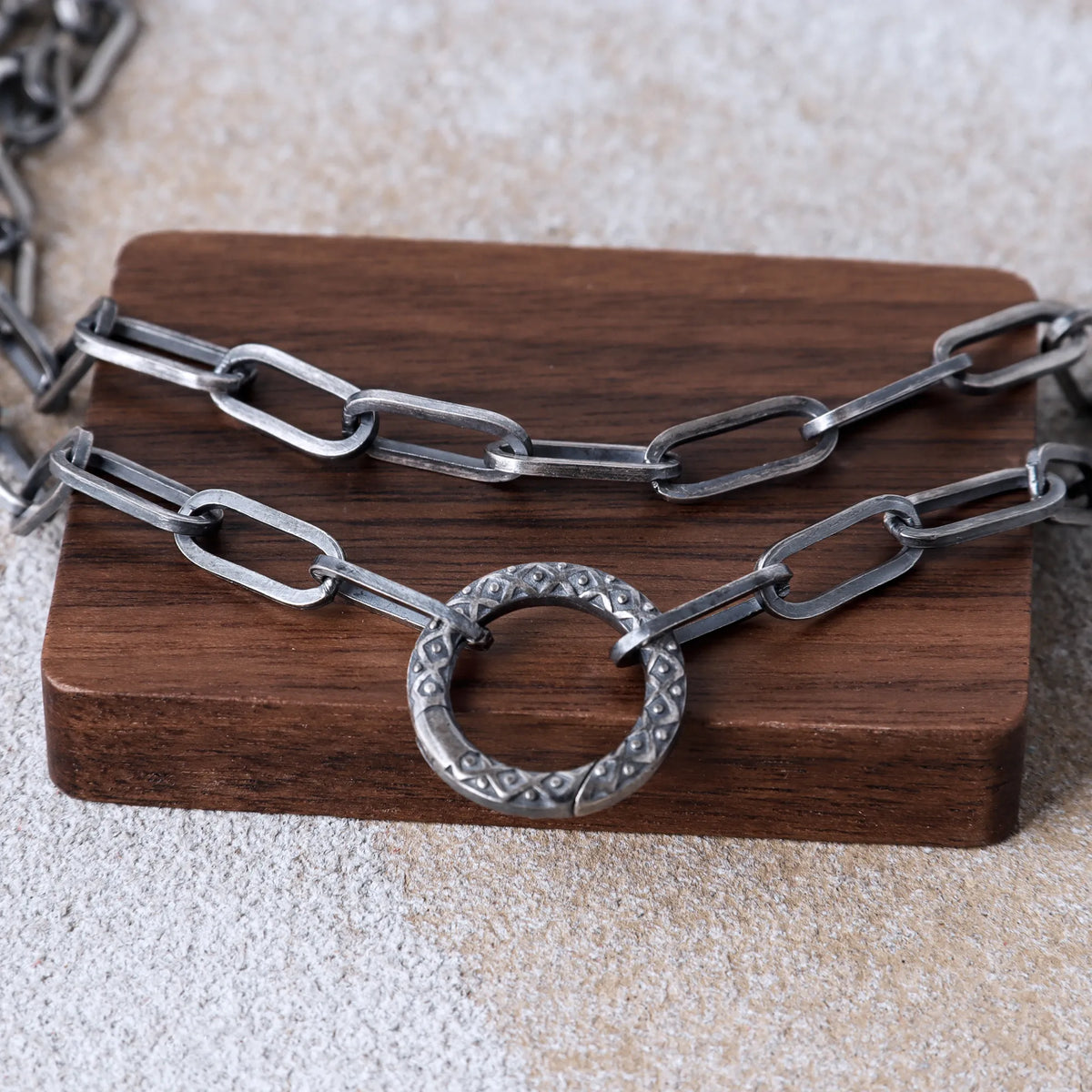 925 Sterling Silver 5mm Thick Paperclip Chain Necklace With Engraved Spring Clasp For Men Gift