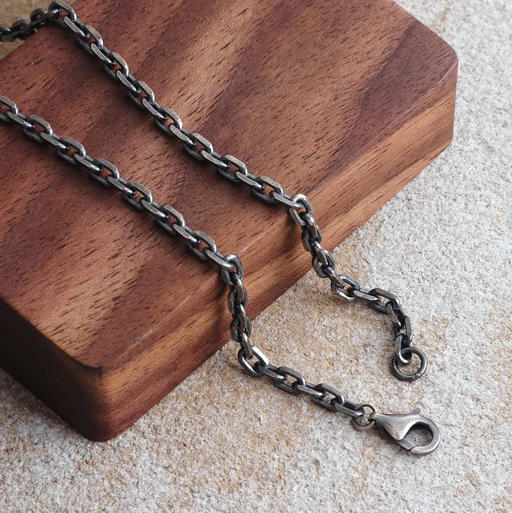 Men's 925 Sterling Silver Anchor Chain Necklace