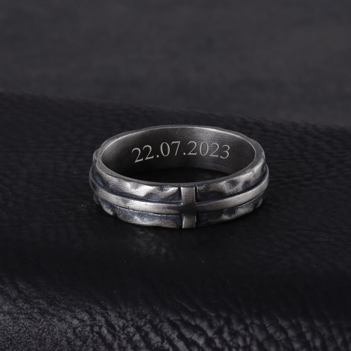 Engravable Antique 925 Sterling Silver Cross Ring, Symbol of Redemption, Shelter & Forgiving Love