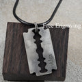 925 Sterling Silver Engravable Blade Pendant, Personalized Punk Necklace Jewelry