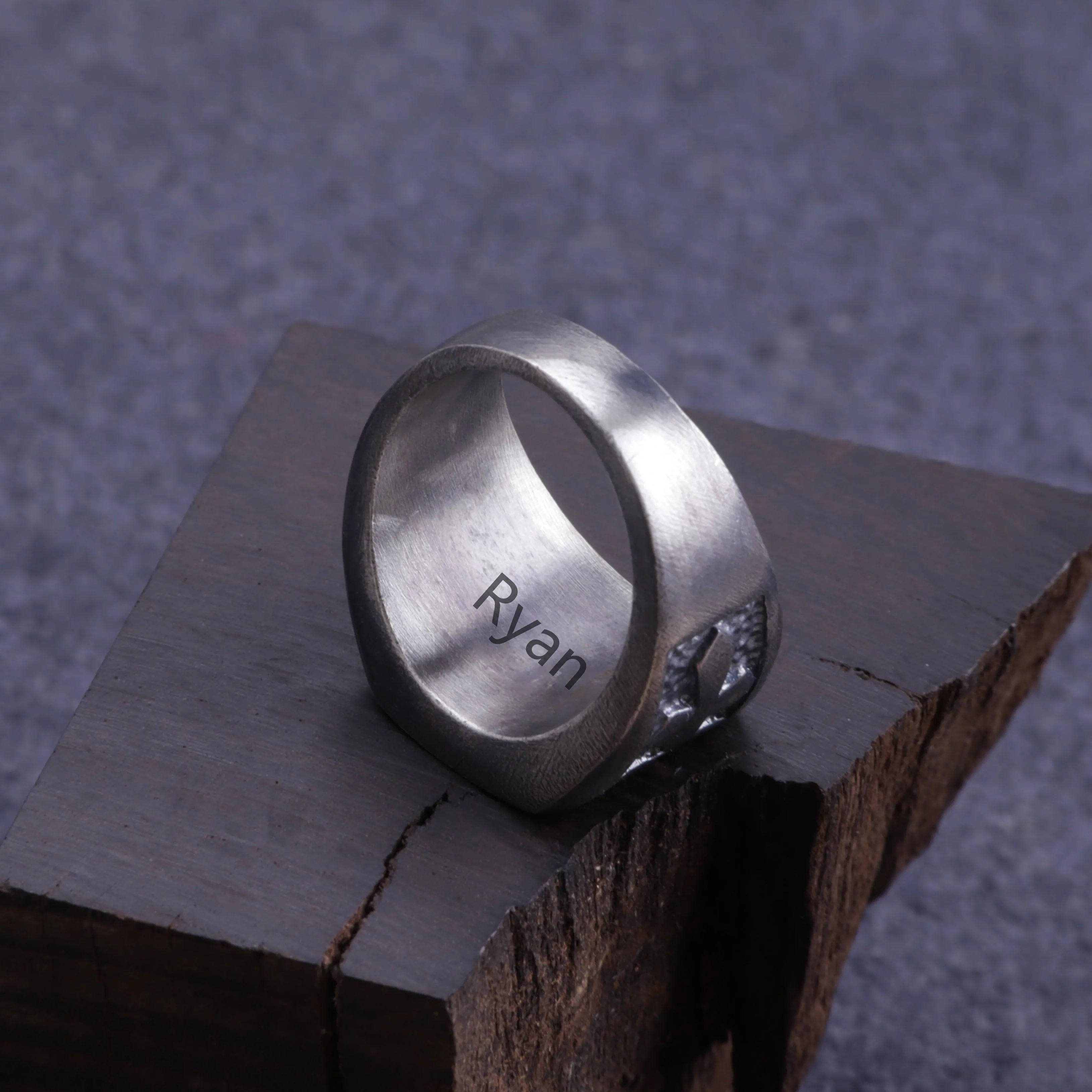 Personalized Men's Cross Signet Ring - Vintage Gift for Him-925 Sterling Silver